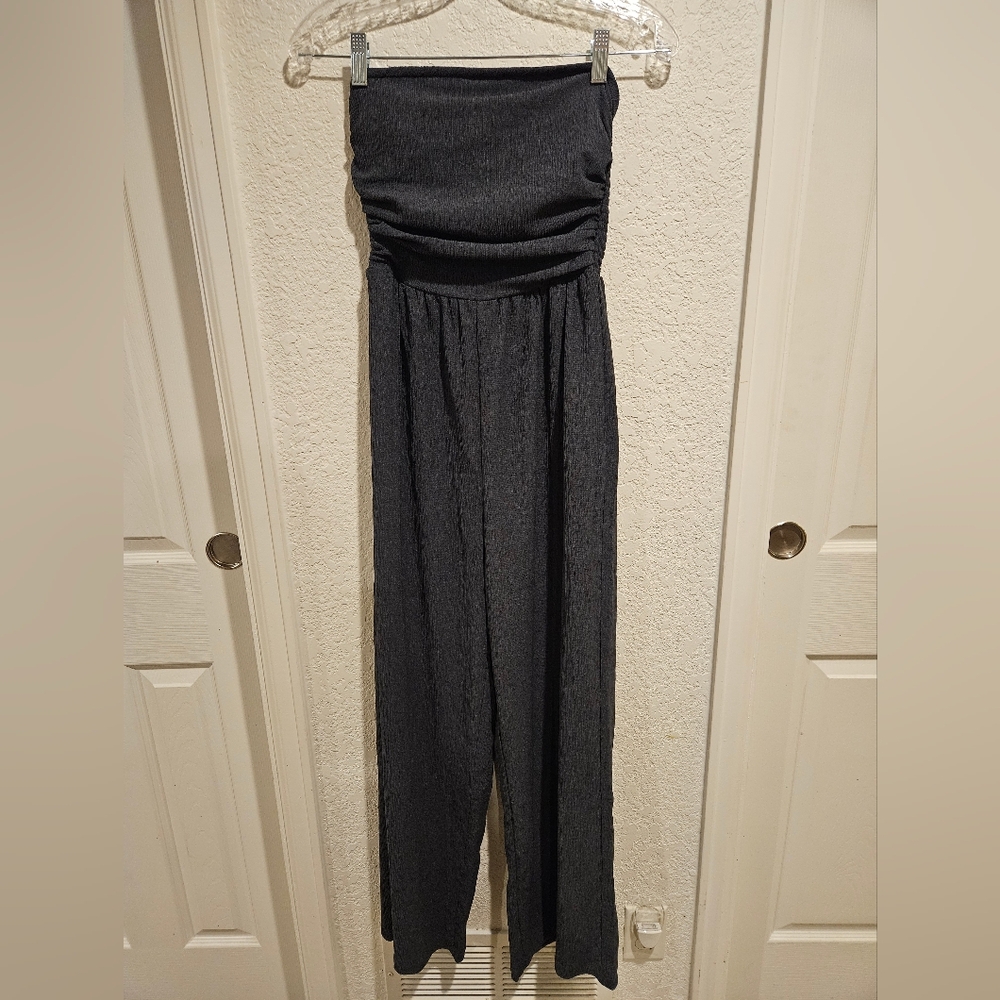 SHEIN Black Strapless Jumpsuit